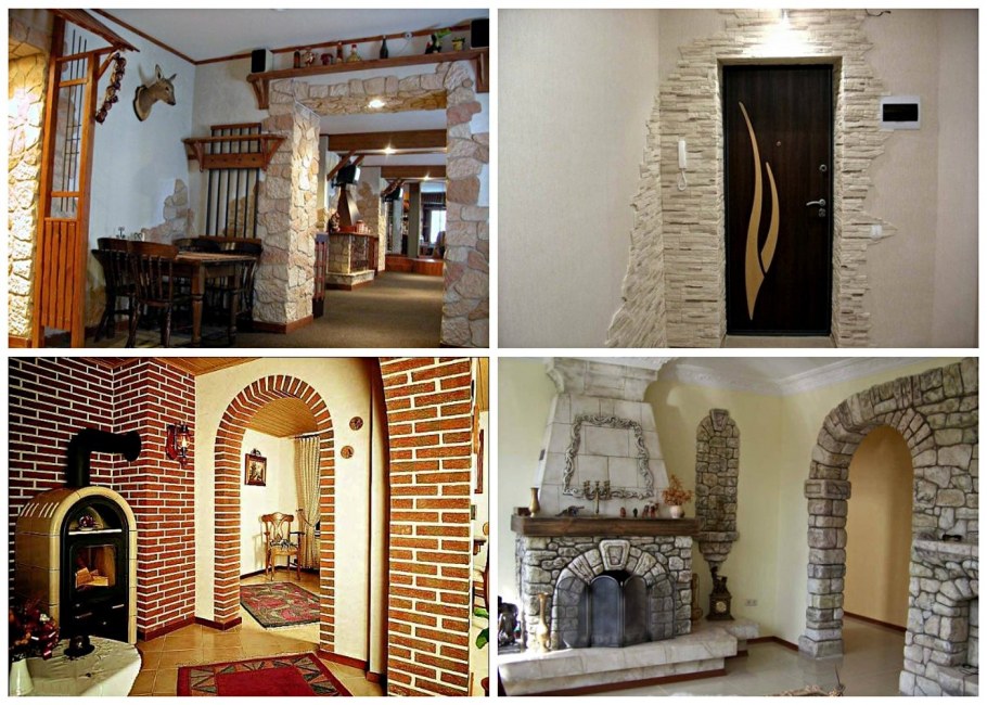 Арка отделанная кирпичиками