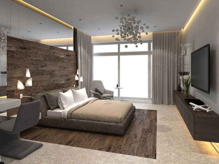 Современная спальня в частном доме