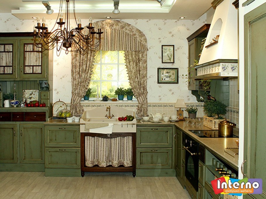 Кухня Кантри Прованс Неоклассика голубая