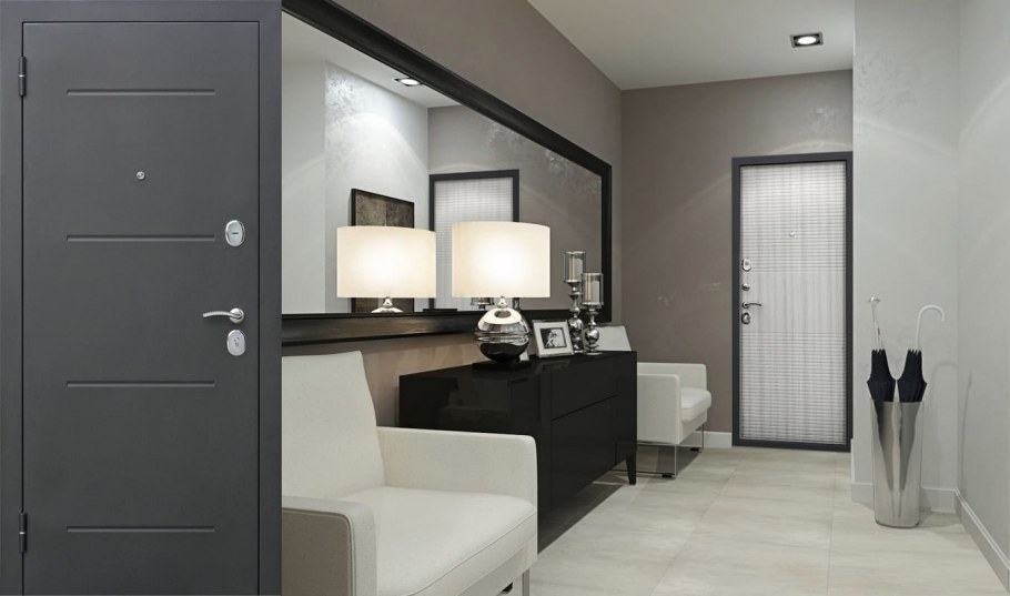 Серые двери в интерьере квартиры
