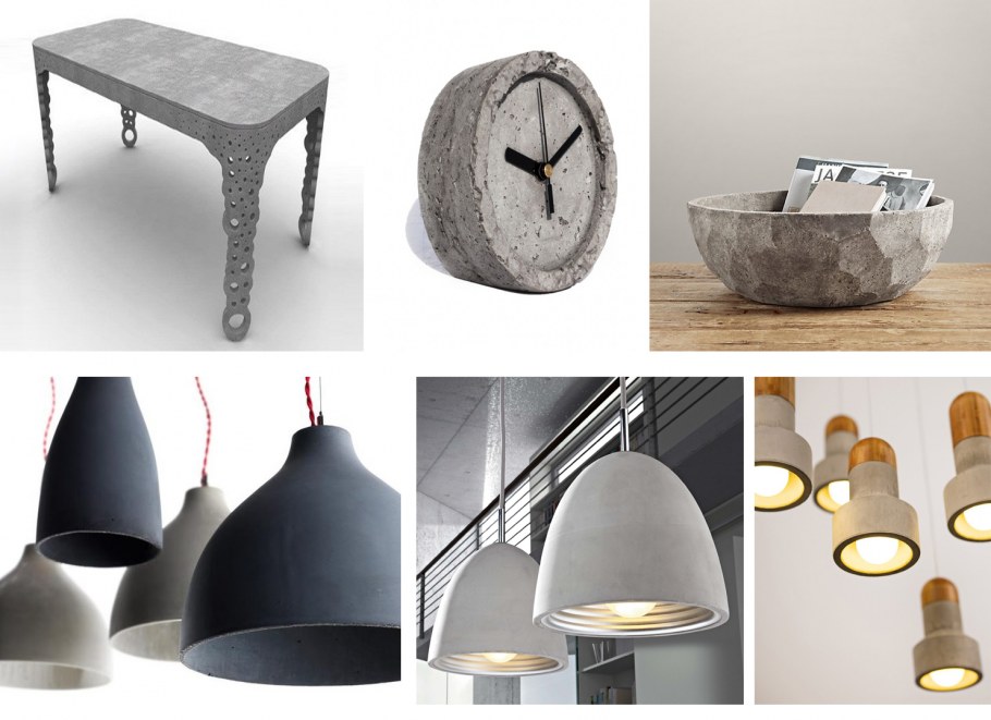 Предметы интерьера из бетона