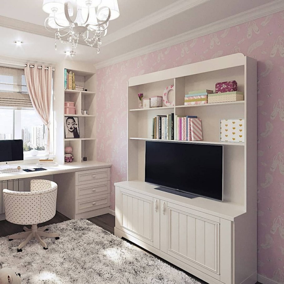 Комната школьника для девочки в классическом стиле