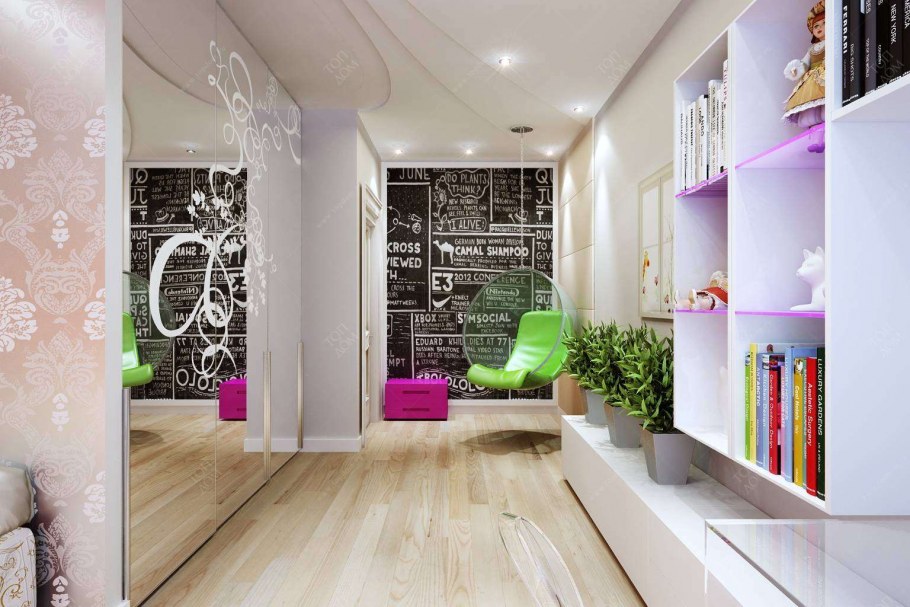 Интерьер для девочки подростка в современном стиле