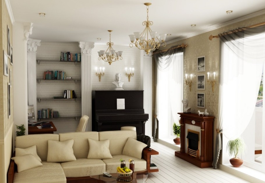 Гостиная с роялем