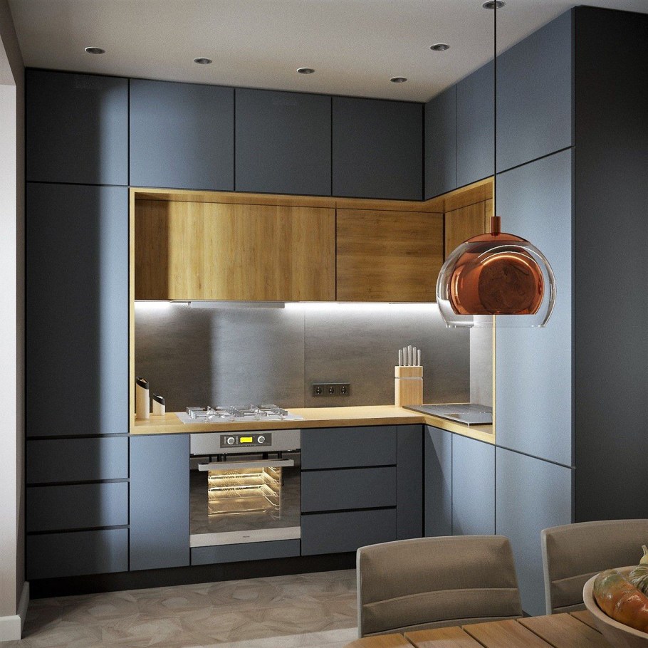 Современные кухни с антресолями