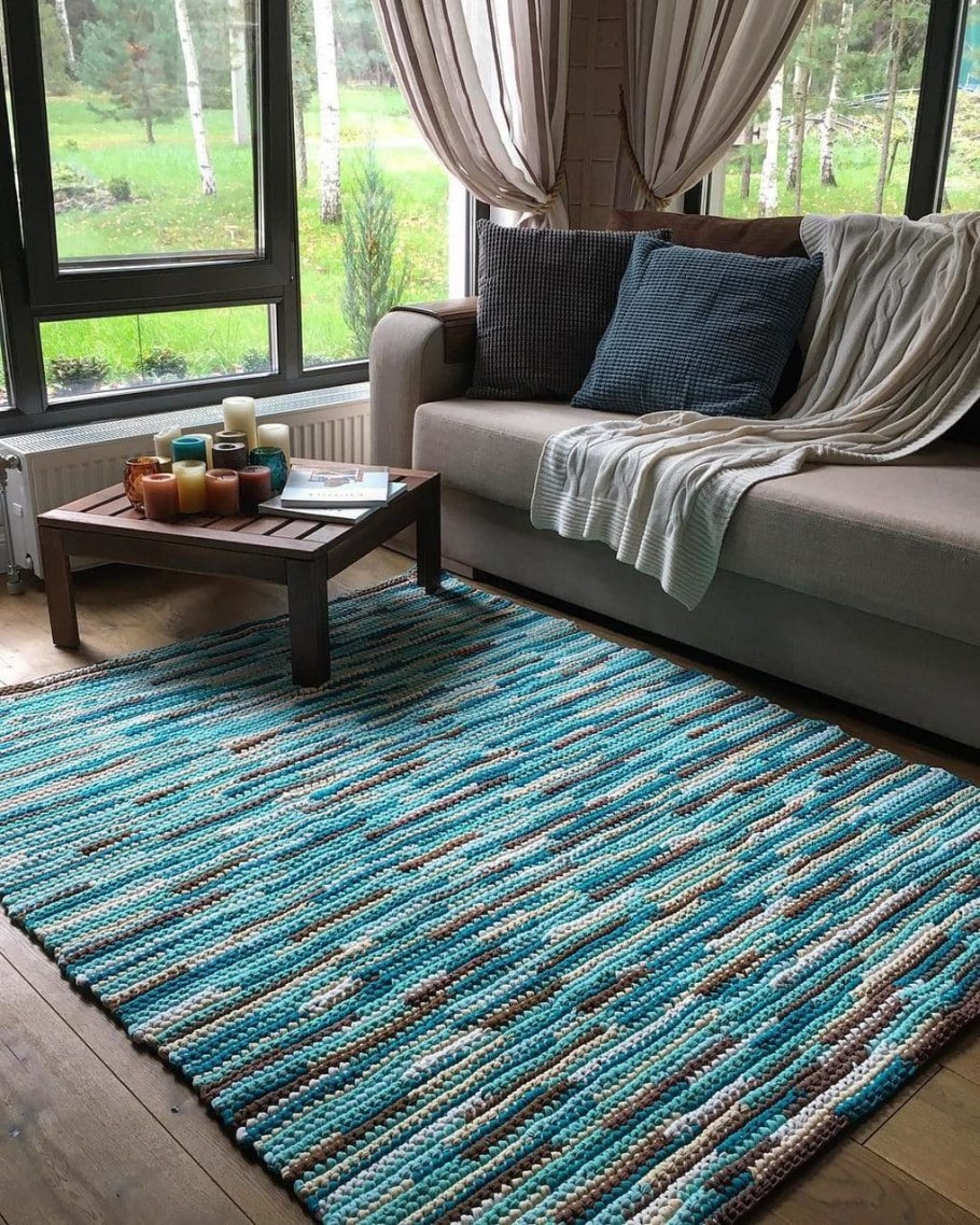 Вязаные ковры в интерьере