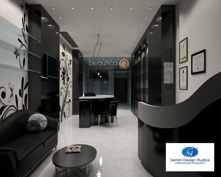 Салон красоты в черно белом стиле