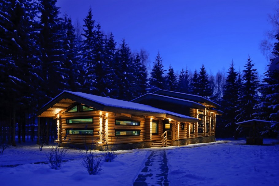 Подсветка сруба