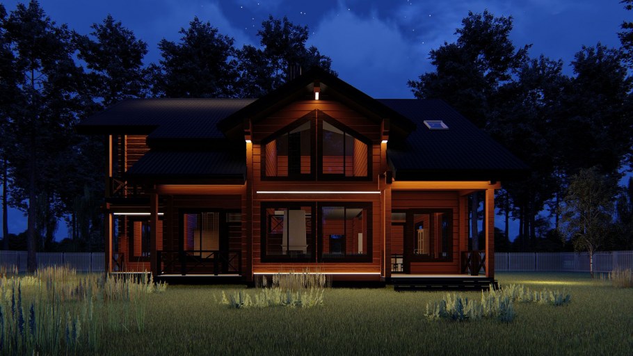 Подсветка каркасных домов