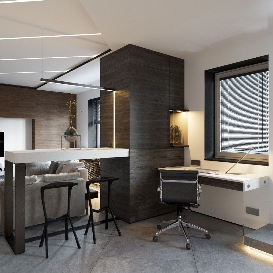 Студия в минималистическом стиле