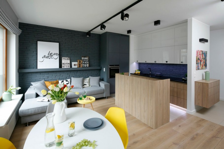 Кухня в лофт студии 20 кв.м