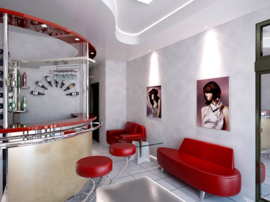 Необычный интерьер парикмахерской