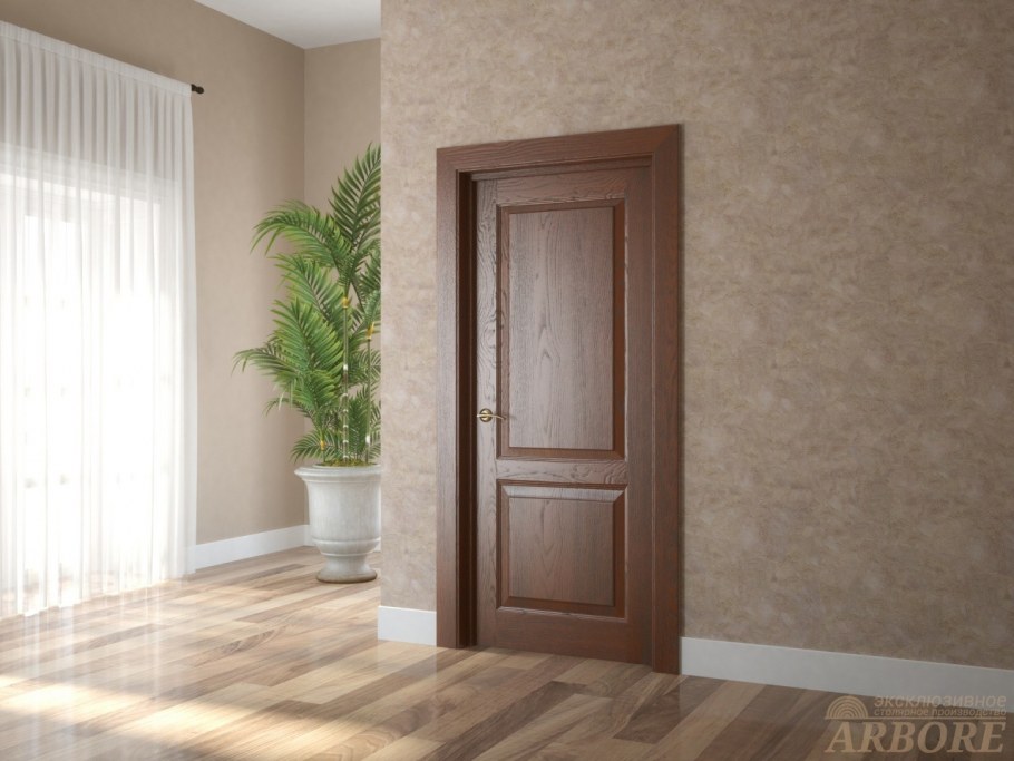 Дуб натуральный двери в интерьере гостиной