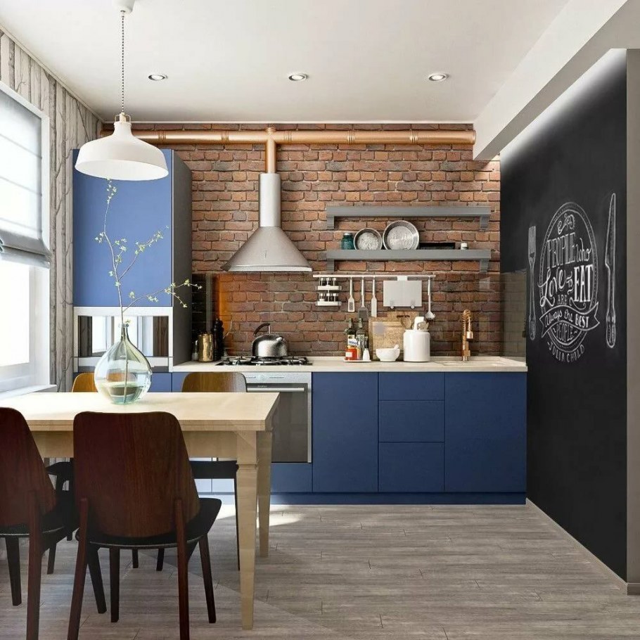 Кухня в стиле лофт 12 кв