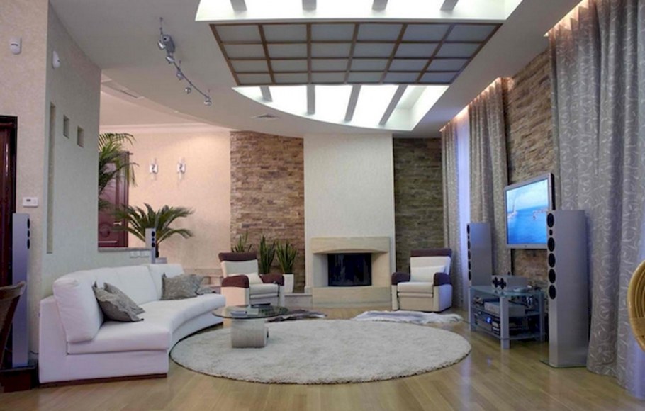 Дизайн закругленной гостиной