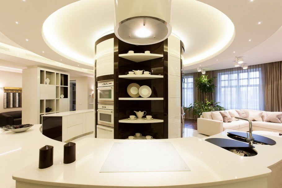 Дизайн закругленной гостиной