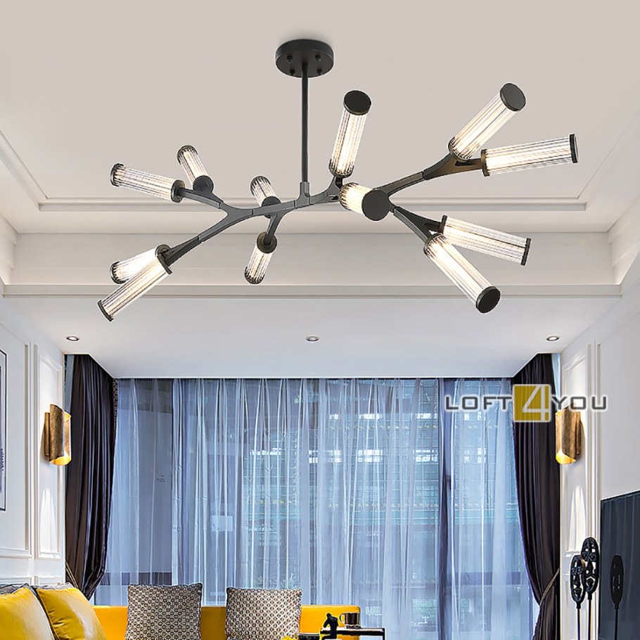 Люстра паук 6 ламп вид снизу