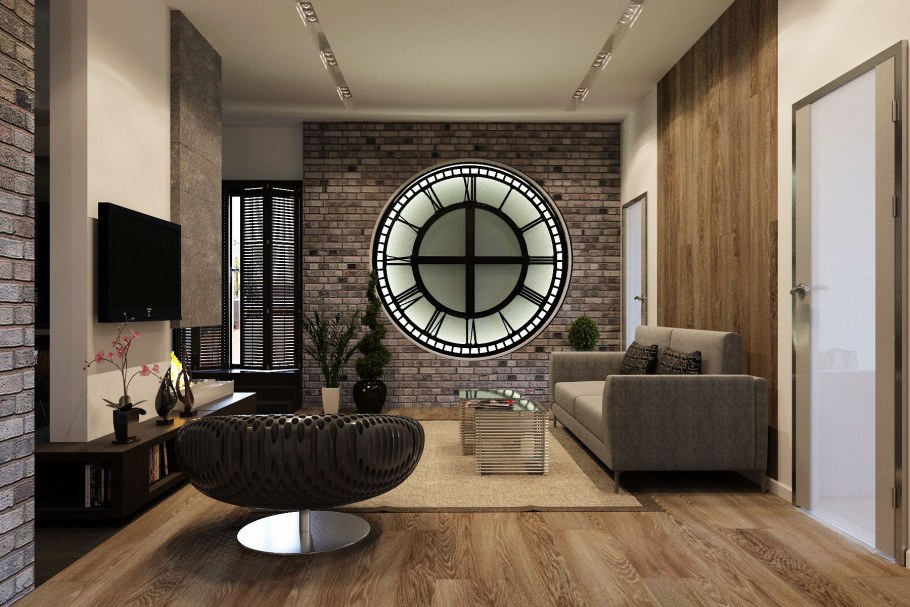 Декор гостиной в стиле лофт