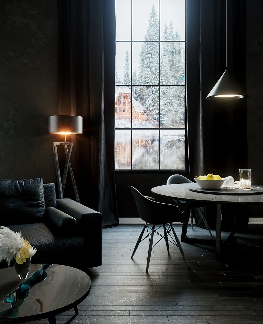 Черные элементы в интерьере