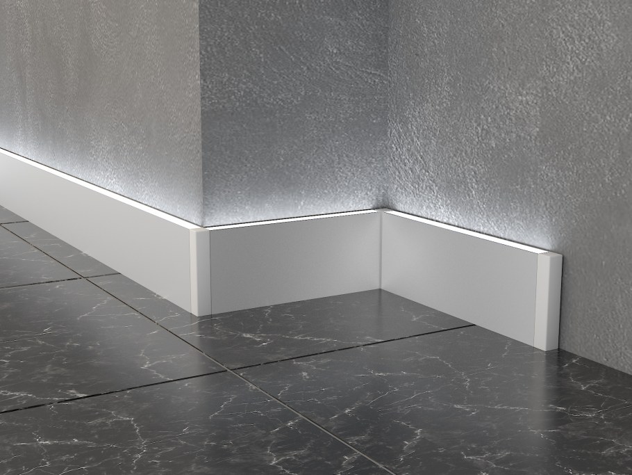 Скрытый плинтус с алюминиевой вставкой