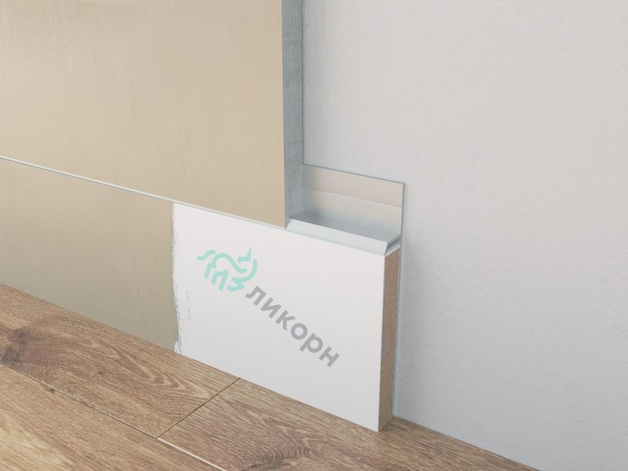 Плинтус белый из МДФ Evrowood (Евровуд) PN 101 led 2000x100x16 для подсветки