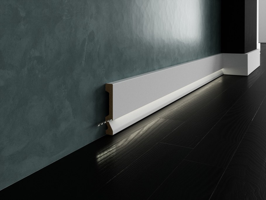 Плинтус скрытого монтажа Union 60 мм + декоративная вставка