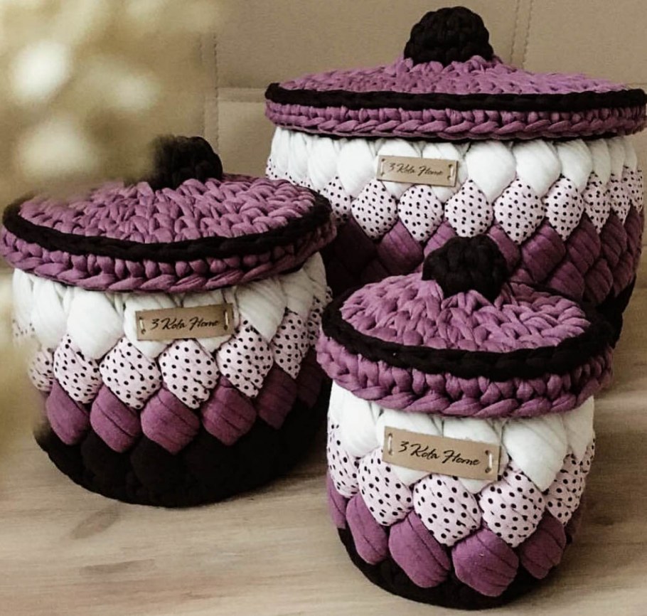 Крышка для корзинки из трикотажной