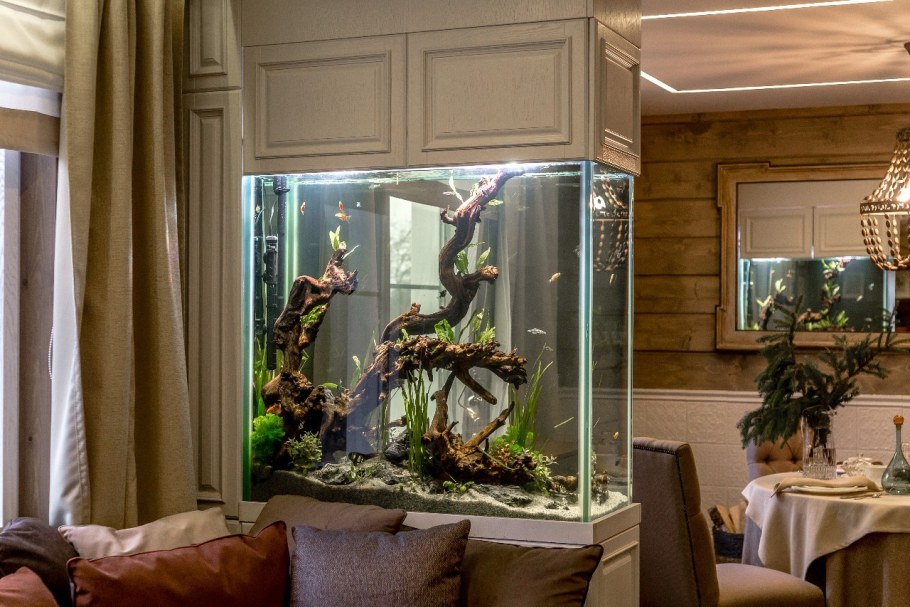 Стенка с аквариумом