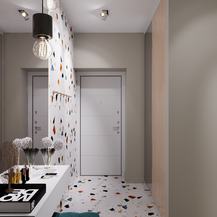 Терраццо в интерьере прихожей