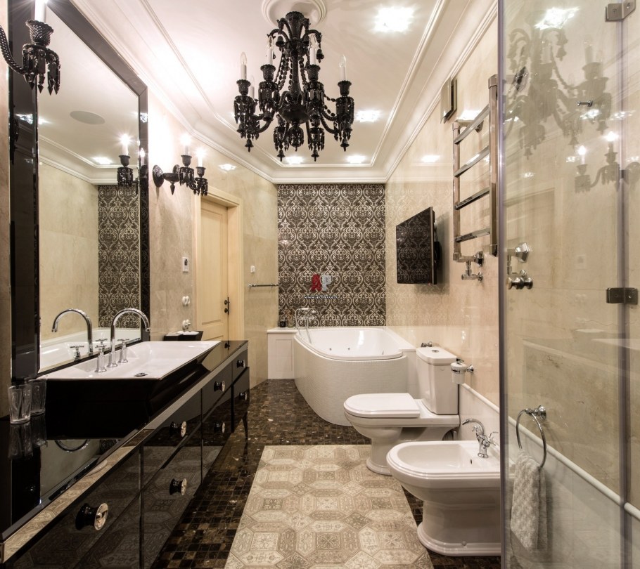 Ванная в квартире Неоклассика черная