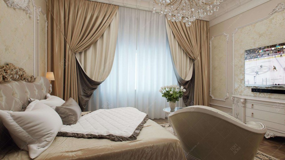 Шторы в интерьере спальни 2020