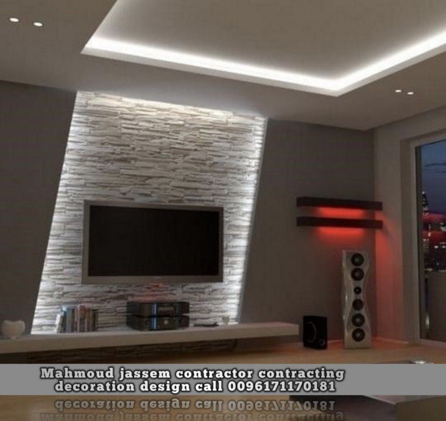 Стенка с камином и телевизором