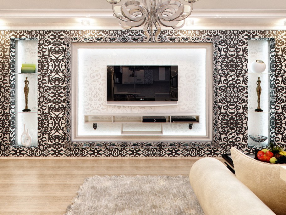 Ниши из гипсокартона в гостиной