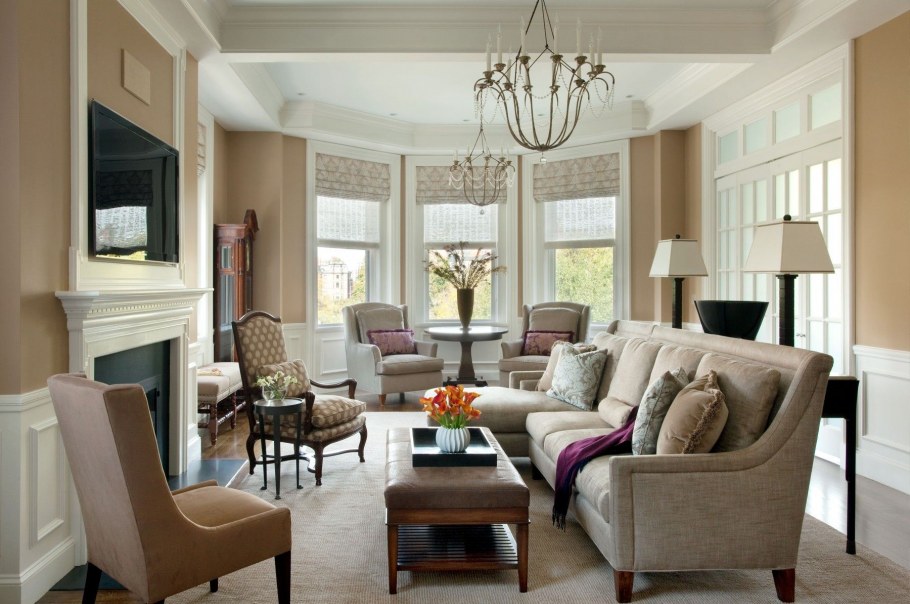 Гостиные в американском стиле в серых тонах