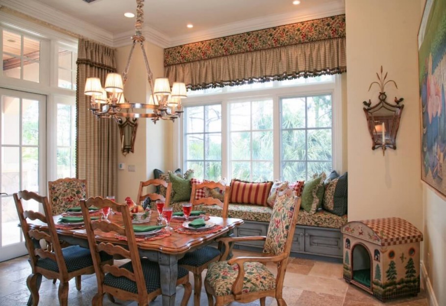 Шторы в столовую в Кантри стиле