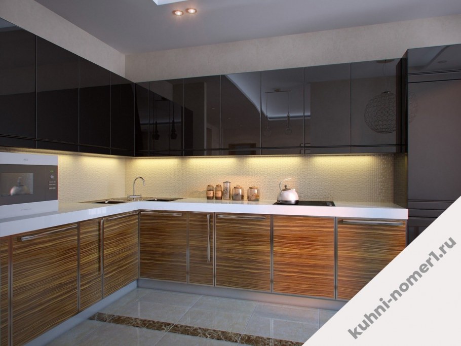 Кухонный гарнитур в стиле зебрано