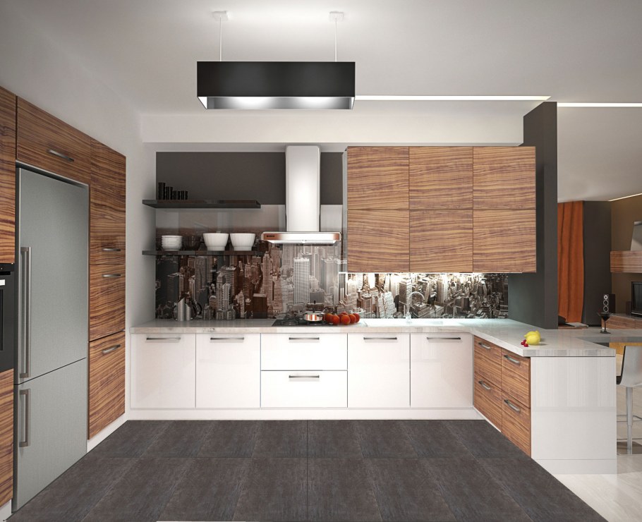 Кухня зебрано лофт