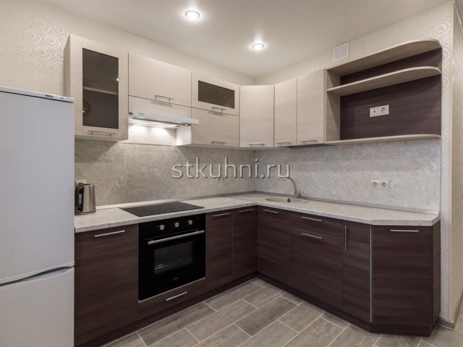 Кухонный гарнитур светлый верх темный низ