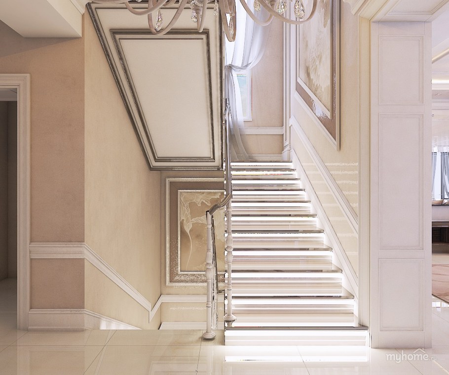 Лестничный проем в классическом стиле