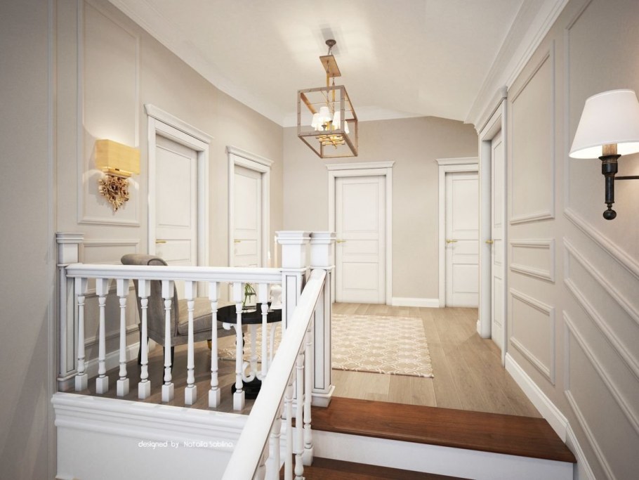 Отделка лестницы молдингом