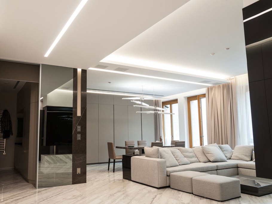 Световые линии в интерьере