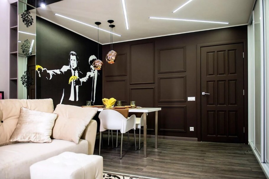 Линейные светильники в гостиной