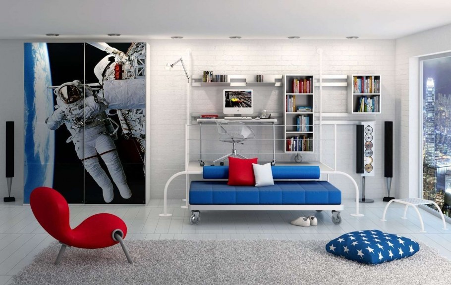 Комната для подростка в стиле хайтек