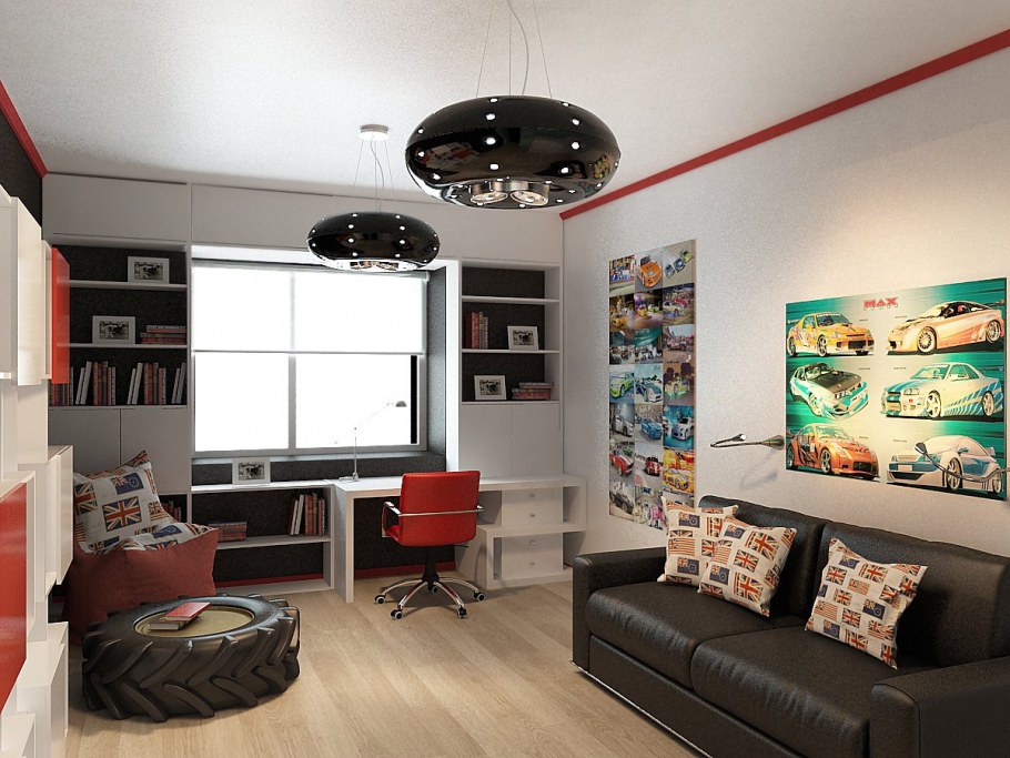 Спальня кабинет в стиле хайтек