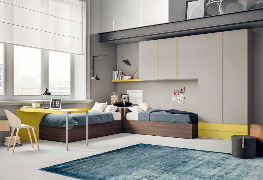 Комната для подростка в черно-белых тонах