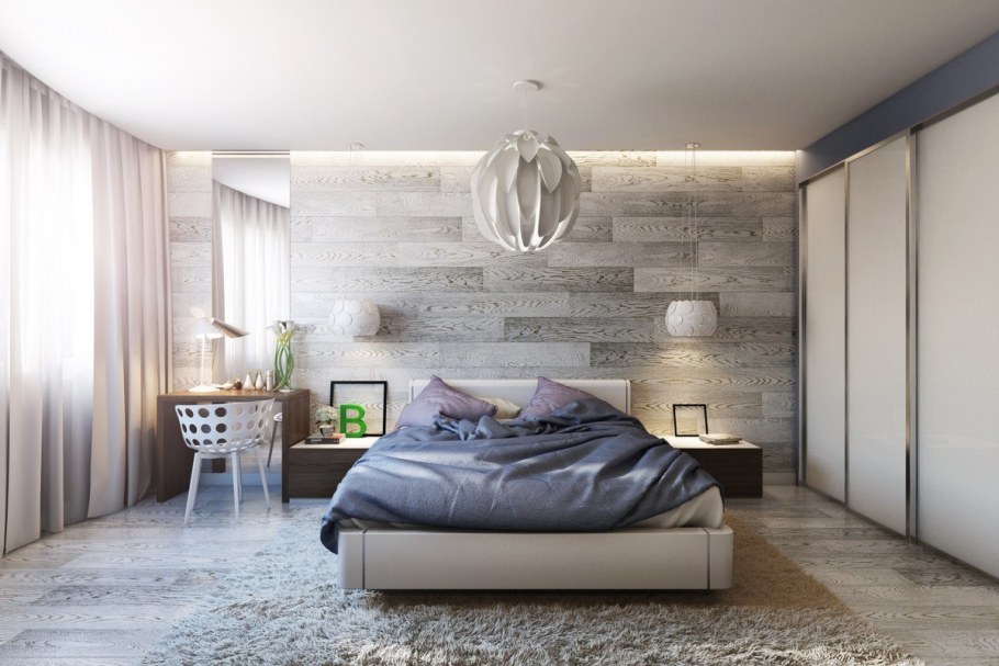 Спальня в стиле Минимализм с элементами лофта