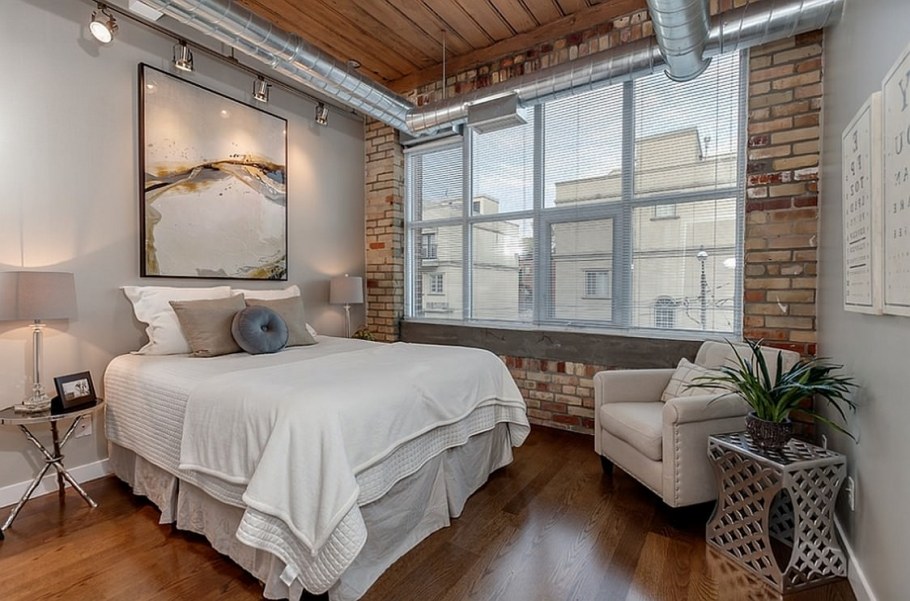 Спальня в стиле лофт в квартире