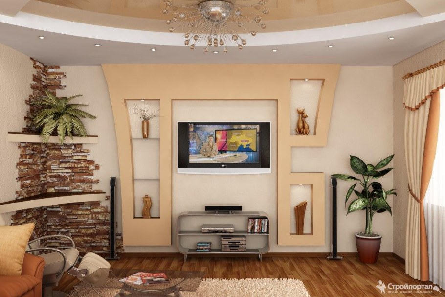 Стеллаж встроенный в стену