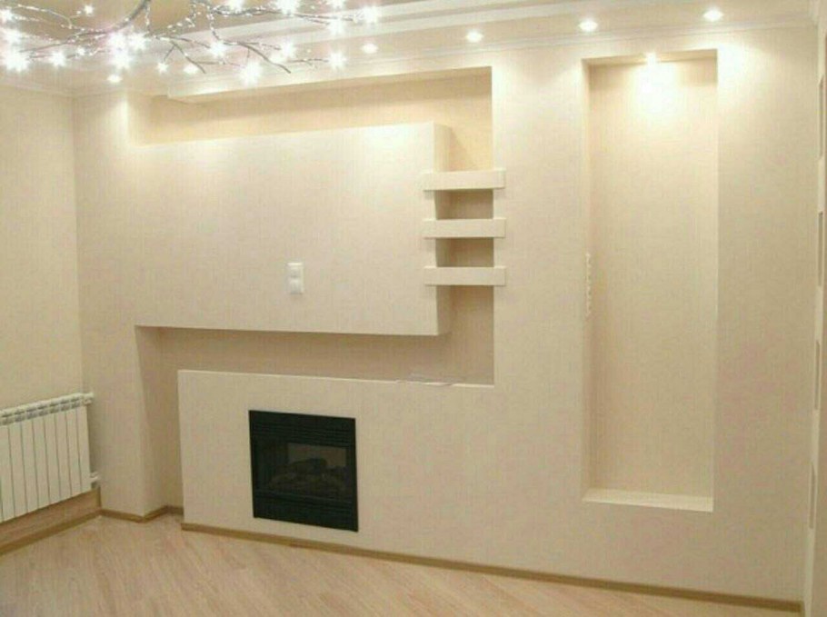 Ниши из гипсокартона в гостиной с подсветкой