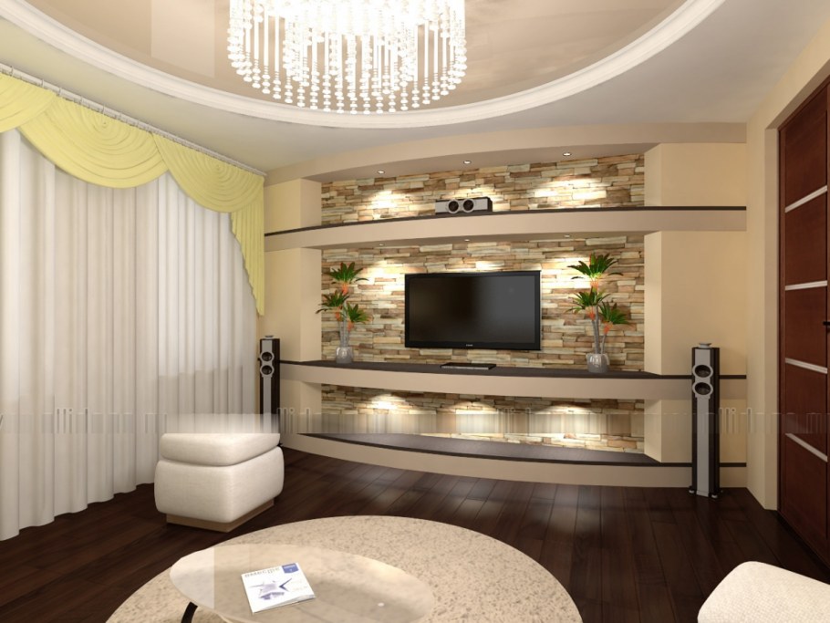 Ниша под телевизор с подсветкой